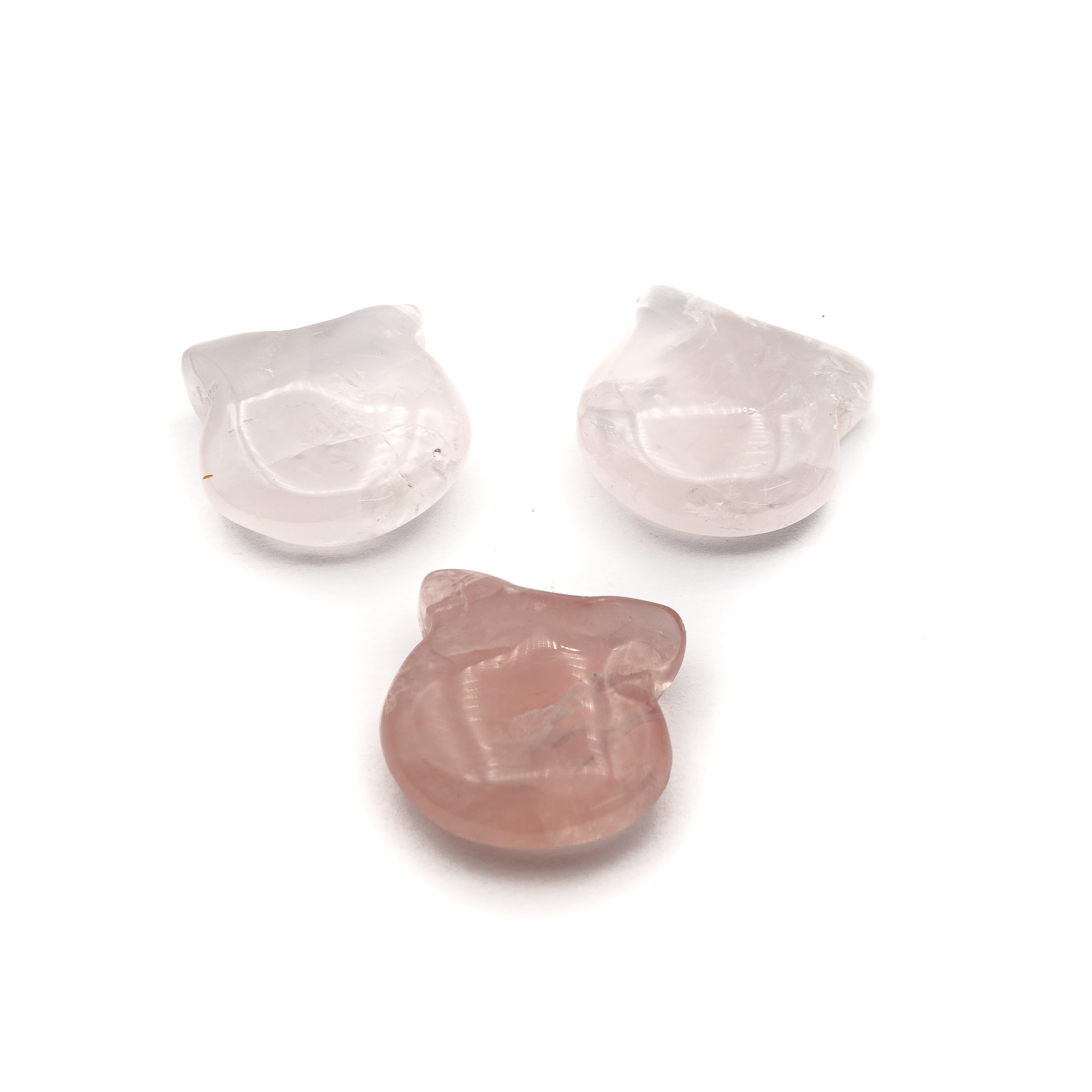 Rose Quartz Cat Face $25